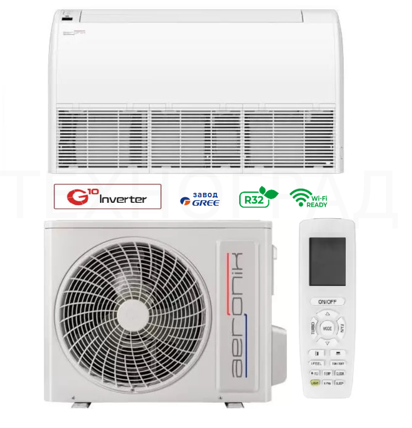 Напольно-потолочная сплит-система AERONIK ASI-ATH100RD1/B-S INV/ASO-AGUHN100R1/INV