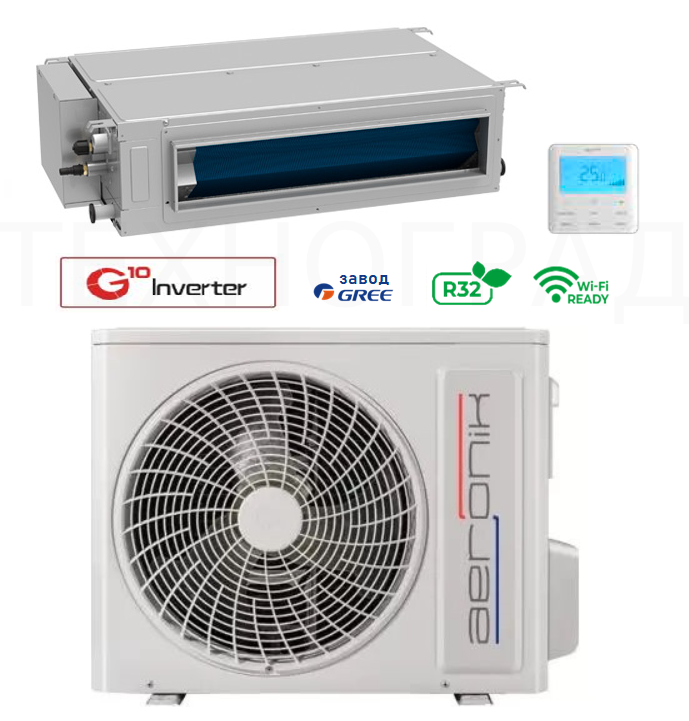 Канальная сплит-система AERONIK ASI-AFH71RS1/B-S INV/ASO-AGUHN71R1/INV 